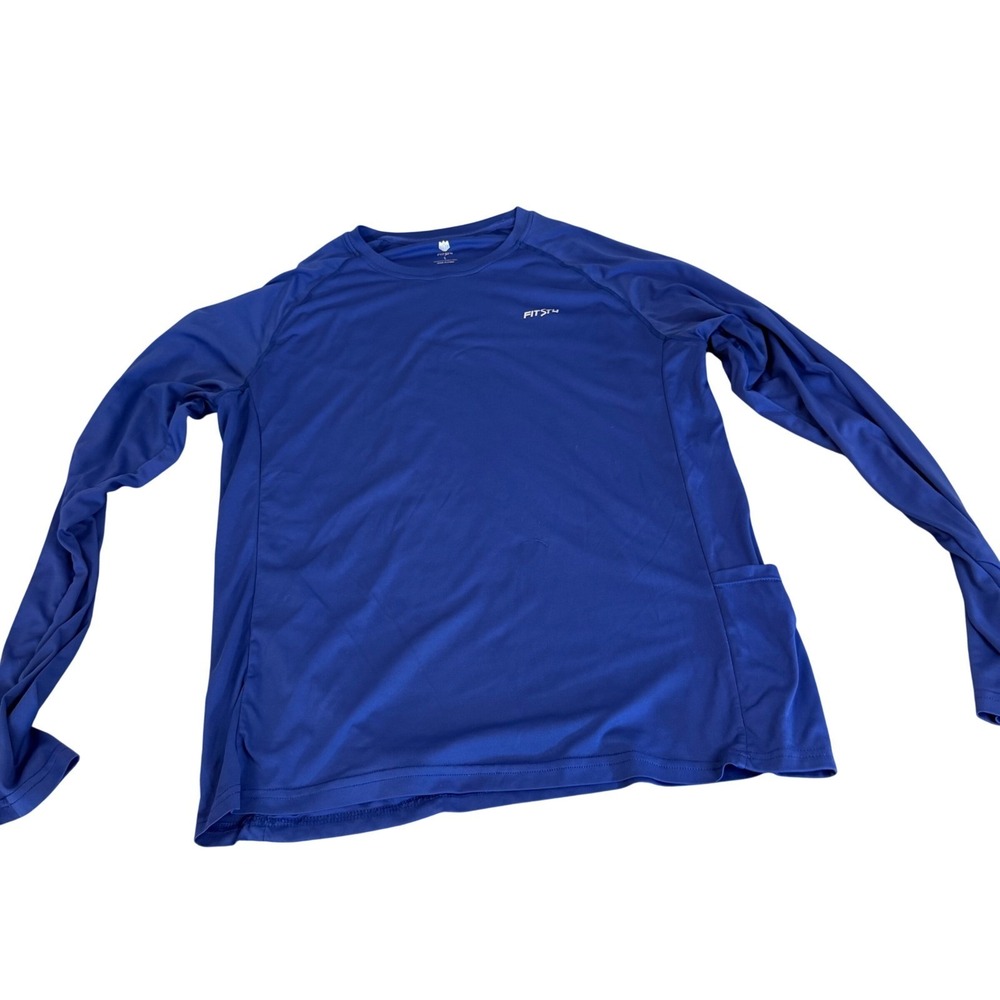 Fitst4 Womens Royal Blue Long Sleeve Performance Shirt Side Pocket Large Spain